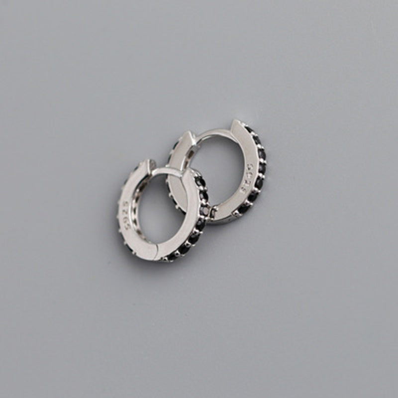 2021 nuevo extranjero Comercio 7 mm Europa y América Cross Border S925 Silver round MicroInlaid Color Zircon Pendientes Pendientes para mujer